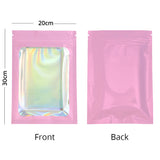 Glossy Pink Mylar Bags Eco-friendly Heat Sealable Foil Flat Zip Lock Pouches Jewelry Zipper Storage