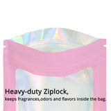 Glossy Pink Mylar Bags Eco-friendly Heat Sealable Foil Flat Zip Lock Pouches Jewelry Zipper Storage