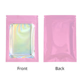 Glossy Pink Mylar Bags Eco-friendly Heat Sealable Foil Flat Zip Lock Pouches Jewelry Zipper Storage