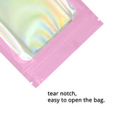 Glossy Pink Mylar Bags Eco-friendly Heat Sealable Foil Flat Zip Lock Pouches Jewelry Zipper Storage