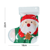 100pcs Flat Plastic Santa Claus Christmas Snowman Elk Ziplock Candy Cookie Sweet Gift Stocking Pouch Christmas Mylar Packing Bag