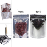 One Side Clear Mylar Plastic Bags 9x14cm Eco-friendly Smell Proof Coffee Bean Doypack Glossy Silver Stand Up Zip Lock Pouches