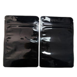 Stand Up Glossy Black Coffee Bean Snack Mylar Bags Resealable Smell Proof Heat Sealing Aluminum Foil Zip Lock Pouches