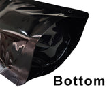 Stand Up Glossy Black Coffee Bean Snack Mylar Bags Resealable Smell Proof Heat Sealing Aluminum Foil Zip Lock Pouches