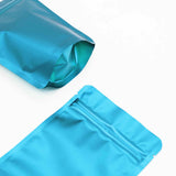 Matte Blue Aluminum Foil Stand Up Storage Pouches Resealable Round Corner Doypack Heat Sealable Zip Lock Mylar Packaging Bags