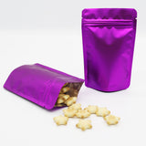 Matte Pink Purple Double-Sided Same Color Frosted Material Stand Up Bottom Mylar Bags Resealable Aluminum Foil Heat Sealing Zip Lock Pouches