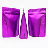 Matte Pink Purple Double-Sided Same Color Frosted Material Stand Up Bottom Mylar Bags Resealable Aluminum Foil Heat Sealing Zip Lock Pouches