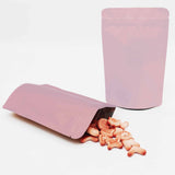 Matte Pink Purple Double-Sided Same Color Frosted Material Stand Up Bottom Mylar Bags Resealable Aluminum Foil Heat Sealing Zip Lock Pouches