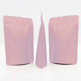 Matte Pink Purple Double-Sided Same Color Frosted Material Stand Up Bottom Mylar Bags Resealable Aluminum Foil Heat Sealing Zip Lock Pouches