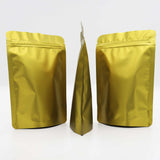 Reusable Aluminum Foil Heat Sealable Matte Gold Zipper Lock Bags Smell Proof Round Corner Stand Up Mylar Storage Pouches