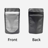 Matte Black Zip Lock Mylar Resealable Round Corner One Side Clear Aluminum Foil Stand Up Doypack Food Nut Coffee Bean Candy Pouche