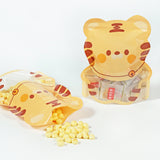 Cartoon Animal Printing Mylar Bags Resealable Water Proof Glossy Stand Up Zip Lock Food Storage Pouches With Clear Window