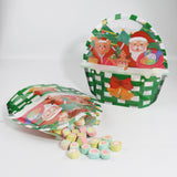 50Pcs Stand Up Santa Clause Basket Pouch Christmas  Candy Cookie Smell Proof Plastic Packaging Ziplock  Bags