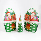 50Pcs Stand Up Santa Clause Basket Pouch Christmas  Candy Cookie Smell Proof Plastic Packaging Ziplock  Bags