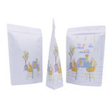 High Quality Landscape Printing Matte White Stand Up Mylar Bags Resealable Aluminum Foil Heat Sealing Zip Lock Pouches