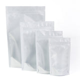 Resealable Aluminum Foil Matte White Stand Up Mylar Pouches Heat Sealable One Side Clear Food Zip Lock Bags