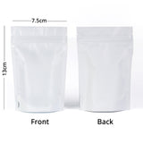 Resealable Aluminum Foil Matte White Stand Up Mylar Pouches Heat Sealable One Side Clear Food Zip Lock Bags