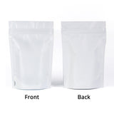 Resealable Aluminum Foil Matte White Stand Up Mylar Pouches Heat Sealable One Side Clear Food Zip Lock Bags