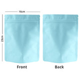 Matte Blue Aluminum Foil Stand Up Zip Lock Pouches Smell Proof Heat Sealable Round Corner Mylar Bags