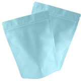 Matte Blue Aluminum Foil Stand Up Zip Lock Pouches Smell Proof Heat Sealable Round Corner Mylar Bags