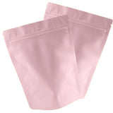 Round Corner Matte Pink Aluminum Foil Stand Up Mylar Bags Various Sizes Waterproof Heat Sealable Zip Lock Pouches