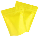 Matte Yellow Stand Up Zip Lock Storage Pouches Reusable Waterproof Heat Sealable Aluminum Foil Mylar Package Bags