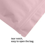 Round Corner Matte Pink Aluminum Foil Stand Up Mylar Bags Various Sizes Waterproof Heat Sealable Zip Lock Pouches