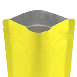 Matte Yellow Stand Up Zip Lock Storage Pouches Reusable Waterproof Heat Sealable Aluminum Foil Mylar Package Bags