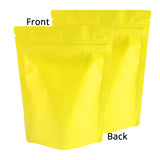 Matte Yellow Stand Up Zip Lock Storage Pouches Reusable Waterproof Heat Sealable Aluminum Foil Mylar Package Bags