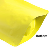 Matte Yellow Stand Up Zip Lock Storage Pouches Reusable Waterproof Heat Sealable Aluminum Foil Mylar Package Bags