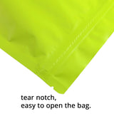 Stand Up Aluminum Foil Mylar Package Bags Resealable Waterproof Matte Green Heat Sealing Zip Lock Pouches