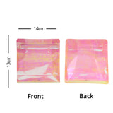 Eight-sided Coffee Glossy Holographic Pink Mylar Packaging Doypack Resealable Aluminum Foil Stand Up Zip Lock Pouches