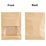 100pcs Matte Heat Seal Ziplock Mylar Packaging Bags Resealable Kraft Paper Flat Pouches with Tear Notch Clear Window