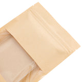 100pcs Matte Heat Seal Ziplock Mylar Packaging Bags Resealable Kraft Paper Flat Pouches with Tear Notch Clear Window