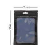 Various sizes Resealable Glossy Black Plastic Ziplock Pouches Eco-friendly Smell Proof Butterfly Hole Mylar Bags With Clear Window