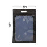 Various sizes Resealable Glossy Black Plastic Ziplock Pouches Eco-friendly Smell Proof Butterfly Hole Mylar Bags With Clear Window