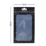 Various sizes Resealable Glossy Black Plastic Ziplock Pouches Eco-friendly Smell Proof Butterfly Hole Mylar Bags With Clear Window