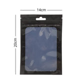 Various sizes Resealable Glossy Black Plastic Ziplock Pouches Eco-friendly Smell Proof Butterfly Hole Mylar Bags With Clear Window