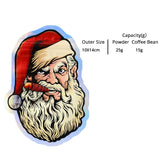 Evil Santa Clause Die Cut 3.5g Mylar Bag Smell Proof Flat Holographic Ziplock Aluminum Foil Pouch