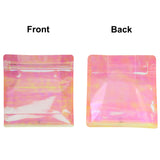 50pcs Eight-sided Coffee Glossy Holographic Pink Mylar Packaging Doypack Resealable Aluminum Foil Stand Up Zip Lock Pouches