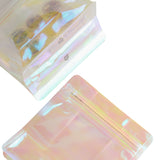 Eight-sided Coffee Glossy Holographic Pink Mylar Packaging Doypack Resealable Aluminum Foil Stand Up Zip Lock Pouches