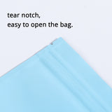 Flat Bottom Matte Blue Mylar Bags Resealable Various Size Heat Seal Aluminum Foil Zip Lock Pouches With Tear Notch