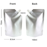 Variousizes Spout Silver Pouch With Funnel  Reseal Milk Liquid Drink Storage Bag Aluminium Foil Plastic Mylar Stand Up Bag