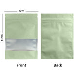 Reusable Multi-Size & Color Matte Aluminium Mylar Flat Zip Lock Bag Maple Leaf Design Clear Window Flat Pouch