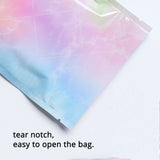 Nwe Design Glossy Gradual Grey/Color Heat Seal Bag Metallic Foil Mylar Flat Bottom Storage Packaging Zipper Bag With Tear Notch