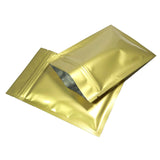 Glossy Metallic Foil Reclosable Zip Lock Package Bags Heat Sealing Flat Zipper Pouch w/ Tear Notch