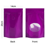 Valve Ziplock Bag Glossy Multicolors With Oval Window And Tear Notch Plastic Packaging Pouch  Foil Mylar Stand Up Storage Bag