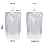 50pcs/Pack Spout Pouch With Funnel Stand Up Bag Glossy Custom Plastic Mylar Sauce Juice Water Storage Recyclable Bag