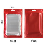 Various Colors Small Sizes Matte Foil Mylar Flat Zip Lock Storage Bag with Window For Phone Accessories