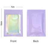 Custom Variousizes Glossy Cosmetic Brush Storage Reusable Ziplock Bag Metallic Foil Mylar Flat With Clear Window Packaging Bag
